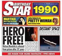 Birthday Star CDs - 23rd Birthday Gifts - 1989 Chart Hits CD and 1989 Birthday Card
