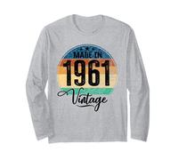 Birthday Vintage Año de Nacimiento 1961 Cumpleaños Bday Manga Larga