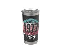 Birthday Vintage Año de nacimiento 1977 Cumpleaños bday Vaso térmico de acero inoxidable de doble pared