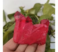 BIRXPMOS 1 Unidad, 80-100g, Titanio Rojo, arcoíris, Aura, Cuarzo lemuriano, Punto de Cristal curativo, Cristales de Cuarzo, Piedras