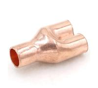 BIRXPMOS 12.7mm 1/2" Inner Diameter Copper End Feed Equal Y-Type 3 Way Pipe Fitting Plumbing