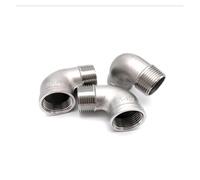 BIRXPMOS 1PC 1/8" 1/4" 3/8" 1/2" 3/4" 1" Thread Street Elbow 90 Degree Angled SS 304 Stainless Steel Pipe Fitting Connectors Female x Male(DN8)