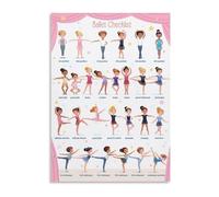 BIRXPMOS Ballet Positions Educational Metal Sign 5 Basic Poses Guide Colorful Dance Chart for Classroom Studio and Dance Room Decor (8 X 12 in)