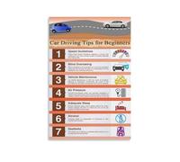 BIRXPMOS Driving Tips for Beginners, Essential Guide and Rules of the Road, Educational Wall-Art for Drivers and Student Permit Holders(Unframed,12x18inch(30x45cm))