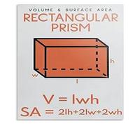 BIRXPMOS Educational Wall-Art Math Geometry Poster Volume and Area Formulas Rectangular Prism for School and Office Decor(Framed,16x24inch(40x60cm))