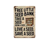 BIRXPMOS Farmhouse Garden Decor Metal Sign Seed Swap Take One Grow One Vintage Tin Plaque Wall-Art for Outdoor Backyard 8 X 12 inch