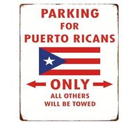 BIRXPMOS Funny Spanish Phrase Metal Sign Parking For Amigos Only for Garage Man Cave 8 X 12 in