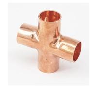 BIRXPMOS Inner Diameter 15x1mm Copper End Feed Cross 4 Ways Pipe Air Conditioner Refrigeration