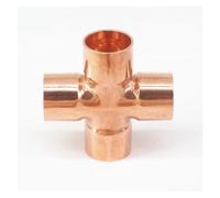 BIRXPMOS Inner Diameter 22x1mm Copper End Feed Cross 4 Ways Pipe Air Conditioner Refrigeration