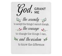 BIRXPMOS Inspirational Aluminum Sign God Grant Me the Serenity Vintage Wall Decor for Bedroom Office Home (8 X 12 in)