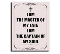 BIRXPMOS Inspirational Quote Canvas I Am The Master of My Fate I Am The Captain of My Soul Wall-Art for Home Office Decor(Unframed,12x18inch(30x45cm))
