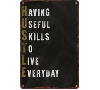 BIRXPMOS Life Skills Vintage Aluminum Metal Sign Rustic Distressed Wall-Art for Home Garage 8 X 12 in