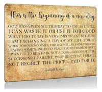 BIRXPMOS Metal Signs This Is The Beginning of A Day God Has Given Me This Day To Use Inspirational Quote Wall-Art for Home Decorative Paintings