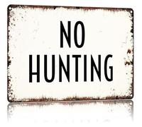 BIRXPMOS Novelty Warning Sign No Hunting Allowed Retro Metal Tin Sign for Man Cave Garage Barn Wall Decor Funny Gift for Men 8 X 12 in