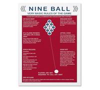 BIRXPMOS Rules of Nine Ball Billiards Game Sports Poster Canvas Print Wall-Art for Man Cave Decor(Unframed,08x12inch(20x30cm))