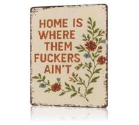 BIRXPMOS School Home Is Where Them Haters Aint Metal Signage for Dorm Room Bar Basement Shed Studio 8 X 12 in