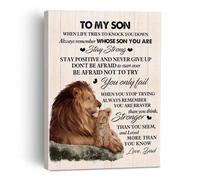 BIRXPMOS Son Gift from Dad Canvas: To My Son Inspirational Wall-Art for Home and Office Decor(Unframed,16x24inch(40x60cm))