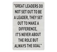 BIRXPMOS Vintage A Sign Of A Leader Metal Sign Inspirational Rustic Tin Wall Decor for Home Study Office Classroom or Business Gift 8 X 12 inch
