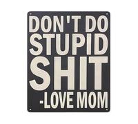 BIRXPMOS Wise Words From Mom Rustic Tin Sign Funny Family Quote Metal Wall-Art Decor for Kitchen Living Room Farmhouse Cabin 8 X 12 in