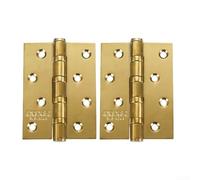 Bisagra abierta plana de 4 pulgadas de acero inoxidable para uso en puerta de dormitorio e integración de panel de puerta de madera con mecanismo de pivote (4 x 3 x 3 dorado)
