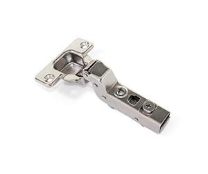 Bisagra amortiguada para muebles de cuello alto X91 con base de liberación rápida.