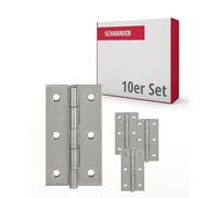 Bisagra atornillable Gedotec de acero inoxidable V2A | 10 piezas Bisagra para muebles - diseño rectangular | DIN 7954 A | con perno endurecido | longitud: 50 mm | anchura: 31 mm | para atornillar |