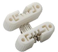 Bisagra Barril Bisagras ocultas plegables de plástico, bisagra oculta barril Invisible for puerta, conexión mesa, herrajes for muebles, 4 Uds(White)