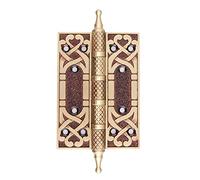 bisagra, Bisagras de cobre retro silenciosas apertura plana, bisagras grabadas estilo europeo gruesas totalmente, utilizadas for puertas madera maciza, compuestas, etc(Rose Gold)