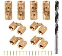 Bisagra cilíndrica oculta de latón dorado de 8 mm, bisagra invisible de 180 grados con broca, acero inoxidable 201 para campana de humo de laboratorio y cajas