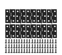 Bisagra continua tipo piano, Puerta de gabinete negra de acero inoxidable con bisagra a tope plegable larga for piano con tornillos(Black 10 Sets)