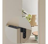 Bisagra de acero inoxidable con capacidad de suelo para puerta giratoria invisible, resistente, 80 x 80 mm, con puertas pivotantes de carga superior Si (negro, 5 mm)