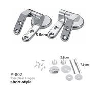 Bisagra de asiento inodoro aleación Zinc, conector montaje tapa al ras, accesorios bisagra, piezas repuesto, 2 uds(Short)