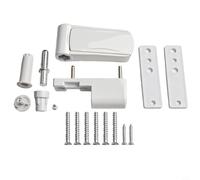 Bisagra de bandera de aluminio, bisagra de puerta ajustable 3D con amortiguador de silencio para puertas de doble acristalamiento, herrajes blancos de cierre suave para corrección de desalineación