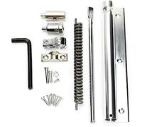 Bisagra de cierre puerta automática, piezas a juego automático, tapón oculto, resorte ajustable, color negro(Silver)