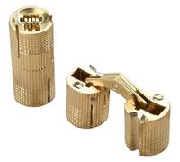 Bisagra de cilindro, Bisagras de barril doradas for muebles, bisagra puerta gabinete oculta 8-18mm, latón, 2 uds(14mm)