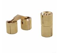 Bisagra de cobre oculta para puertas de armario, rotación de 180 grados, bisagra cilíndrica en oro, compatible con cabinas invisibles y pequeñas (12 mm)