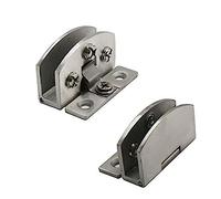 Bisagra de cristal, 2 bisagras de puerta de vidrio, abrazadera de baño de aleación de zinc, sin necesidad de taladrar, clips de bisagra resistentes, gabinete de vino, puerta de vidrio, cuarto de ducha