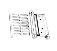 Bisagra de doble acción de cierre automático para puerta oscilante de salón cafetería de metal plateado con resorte de tensión ajustable, juego de 3 pulgadas (5 pulgadas, 1 unidad)
