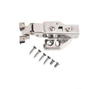 Bisagra de gabinete de acero inoxidable para armario, puerta de cocina, cubierta completa, montaje en línea, 8,5 x 5,3 cm, perforación de cierre suave amortiguado (A)