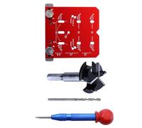 Bisagra de margen ajustable de aluminio profesional, calibre de posicionamiento de 35 mm, herramienta de montaje de puerta de gabinete roja con guía de marcado, plantilla de gabinete de margen