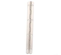 Bisagra de piano de acero inoxidable plegable continuo resistente para caja de madera, caja de joyería, caja de herramientas, baúl de 7.86 pulgadas, tono plateado