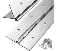 Bisagra de piano resistente de 8 x 3 pulgadas de ancho, bisagra de piano de acero inoxidable de 0.060 pulgadas de grosor para gabinete resistente, puerta, caja de herramientas, caja de madera, placa