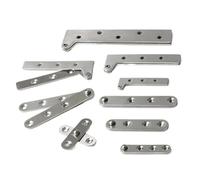 Bisagra de pico pollo, bisagras pivote ocultas siete palabras, cuchillo compensadas, puerta empotrada, giratorias acero inoxidable 360 grados(E-2pcs)