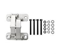 Bisagra de puerta de piedra de acero inoxidable resistente invisible abierta 165 grados resistente al fuego ajustable, para puertas gruesas, alta capacidad de carga, acabado plateado (L(250 kg))