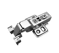 Bisagra de puerta de vidrio con marco de aluminio de 1 pieza, cojín de amortiguación hidráulica de acero laminado en frío, bisagra oculta silenciosa, bisagra de gabinete de baño de cocina-Half cover