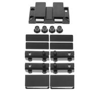 Bisagra de Puerta de Vidrio sin Taladro, Acero Inoxidable Negro | Montaje Estable sin Marco, Pinza Superior E Inferior Metálica, Aspecto Moderno para Puerta y Gabinete