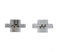 Bisagra de puerta invisible plegable, bisagras cruzadas ocultas de 180 grados para uso doméstico y hotel, funcionamiento silencioso, fuerte carga, acero inoxidable, paquete de 2 (13 x 60 mm)