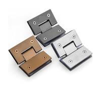 Bisagra de puerta vidrio sin marco acero inoxidable, Clip plegable for baño, accesorios 90/135/180 grados, 1 Uds(Titanium Gray 90)