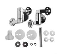 Bisagra de ralentización de inodoro de aleación de zinc para asiento de inodoro de madera con acabado cromado y tuercas de nailon resistentes, ajuste ajustable para inodoros de resina de madera MDF