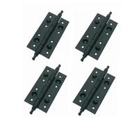 Bisagra de seguridad, medidas 150X80X3MM color NEGRO Mate, Cantos Cuadrados, con Remates PACK 4 UNIDADES, bisagra portón puerta de Madera desmontable, anti palanca (cantos cuadrados con remates)